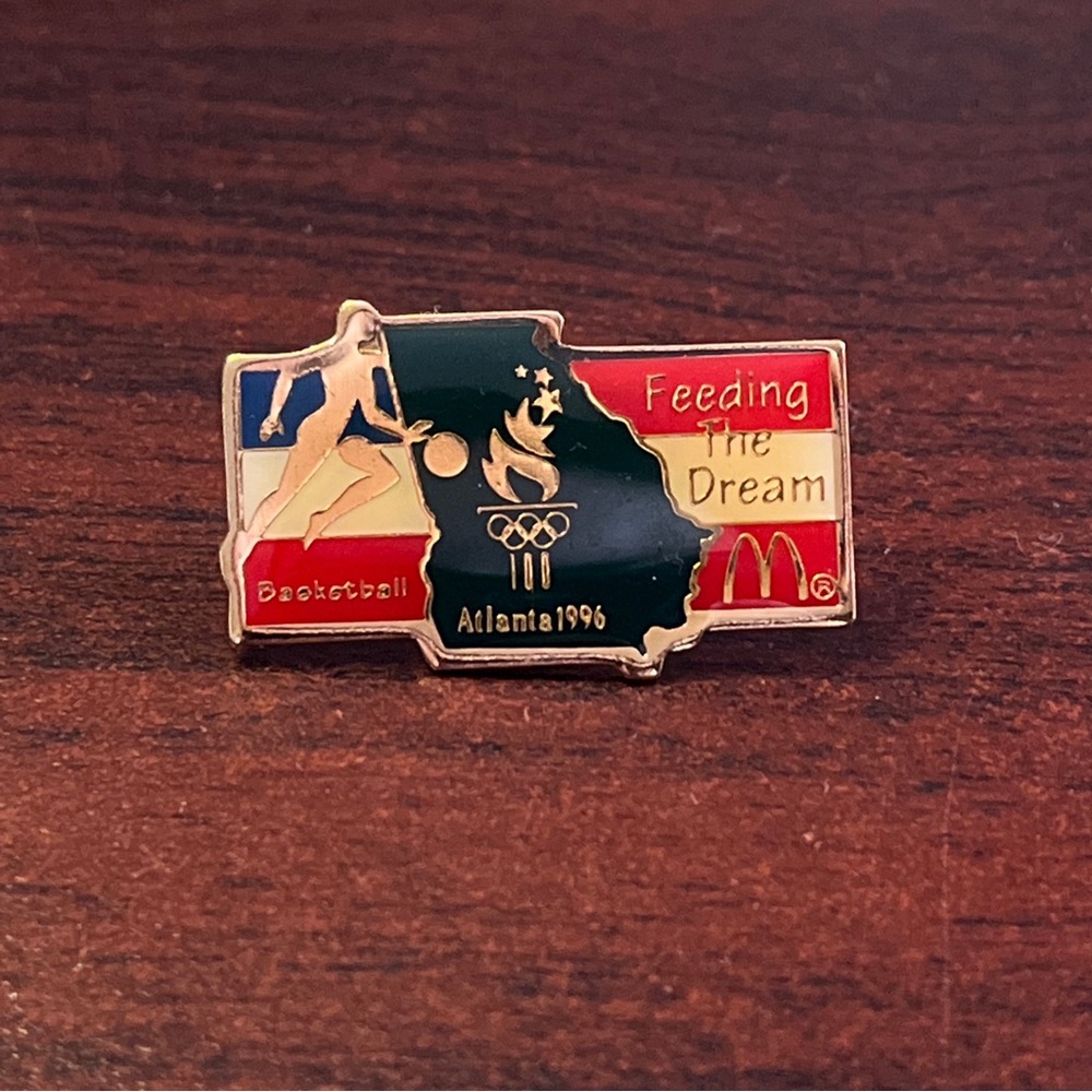 Vintage McDonald’s 1996‎ Atlanta Olympics “Feeding The Dream” Lapel Hat Pin